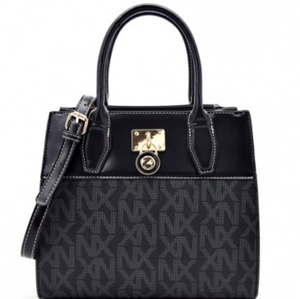 Noble Exchange Black Satchel W/Crossbody Strap